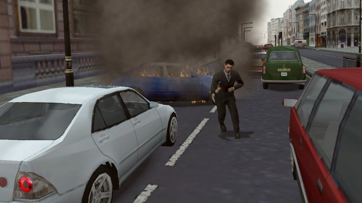 The Getaway PS2 Sony PlayStation 2 action adventure crime game open world London setting third person shooting driving missions cinematic story gang warfare realistic city gameplay Team Soho retro gaming PlayStation 2 software video game title gameplay