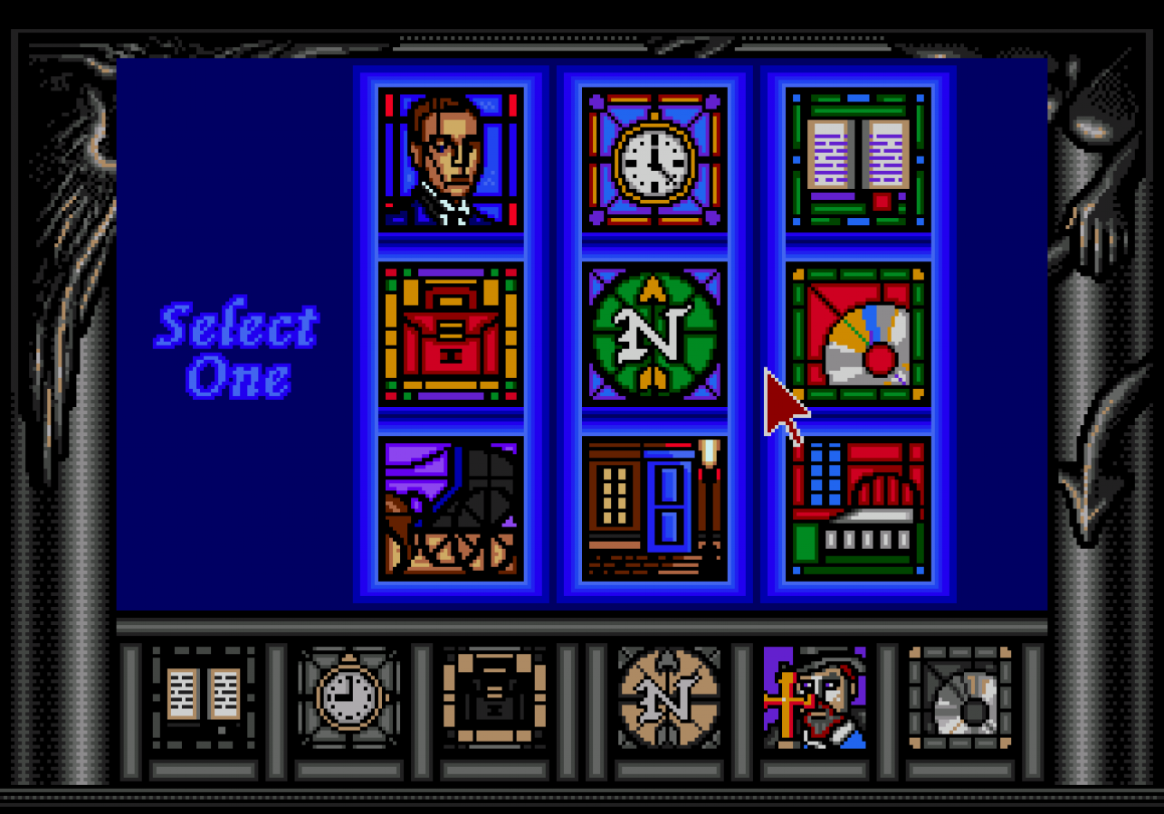 Dracula Unleashed main menu for Sega CD (SCD) interactive movie horror video game