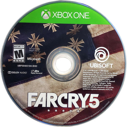 Far Cry 5 disc for Xbox One (XONE) open-world first-person shooter video game