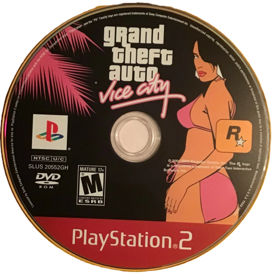 Grand Theft Auto Vice City Greatest Hits disc art for PlayStation 2 (PS2) video game