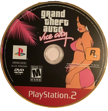 Grand Theft Auto Vice City Greatest Hits disc art for PlayStation 2 (PS2) video game