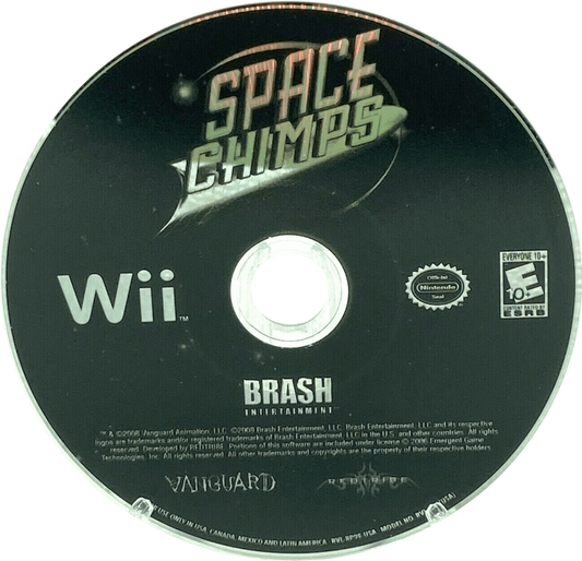 Space Chimps for Wii family friendly action adventure video game featuring intergalactic missions quirky characters motion controlled gameplay and humorous animated movie inspired experience disc