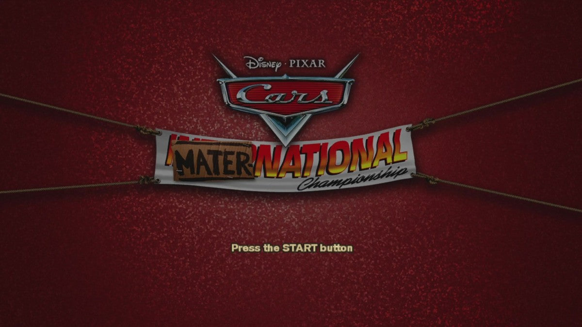 Cars Mater-National Championship start screen for Xbox 360 (X360) racing video game