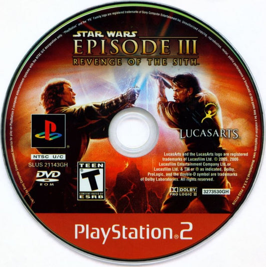 Star Wars: Episode III Revenge of the Sith [Greatest Hits] disc art PlayStation 2 sci-fi action video game. 