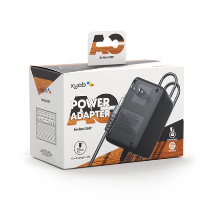 Atari 2600 power adapter retail packaging box showing replacement wall charger accessory