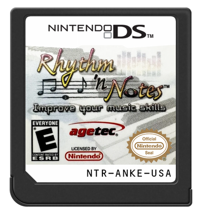 Rhythm ’n Notes Nintendo DS music training game focused on rhythm practice and ear-training exercises for learning notes and timing cartridge