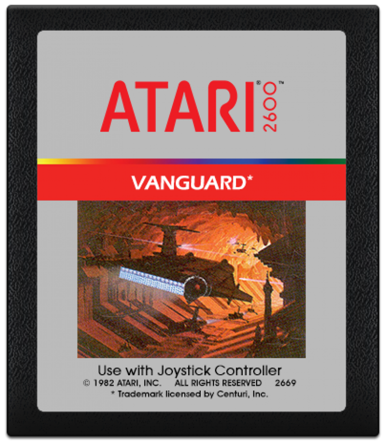 Vanguard cartridge art for Atari 2600 (2600) video game