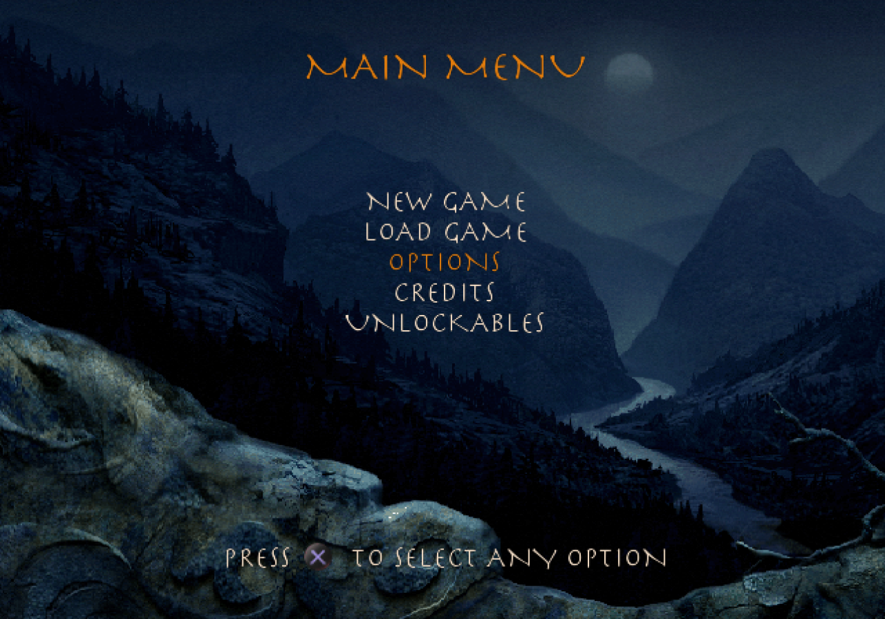 Eragon title screen for PlayStation 2 (PS2) video game.  