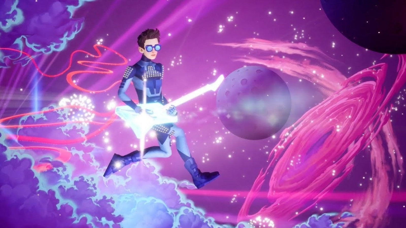 The Artful Escape Nintendo Switch inspired design featuring psychedelic musical adventure aesthetic cosmic guitar performances vibrant interstellar worlds imaginative self discovery journey dazzling visual style narrative driven exploration and artistic storytelling presentation gameplay 
