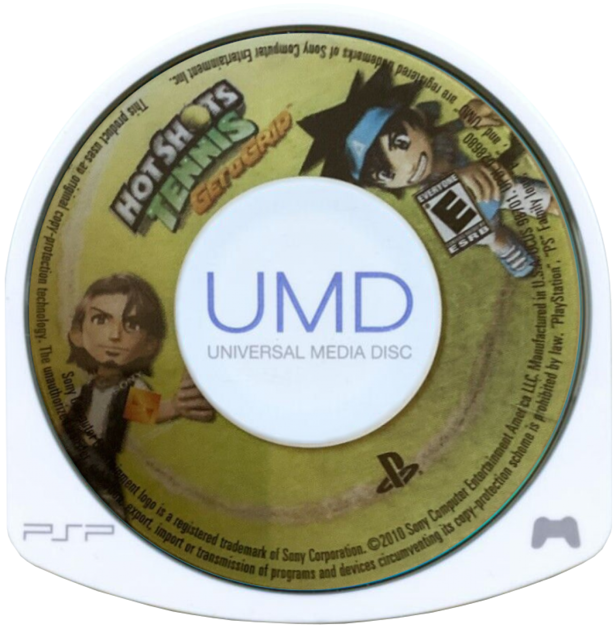 Hot Shots Tennis Get a Grip PlayStation Portable game featuring arcade-style tennis gameplay and colorful character action disc