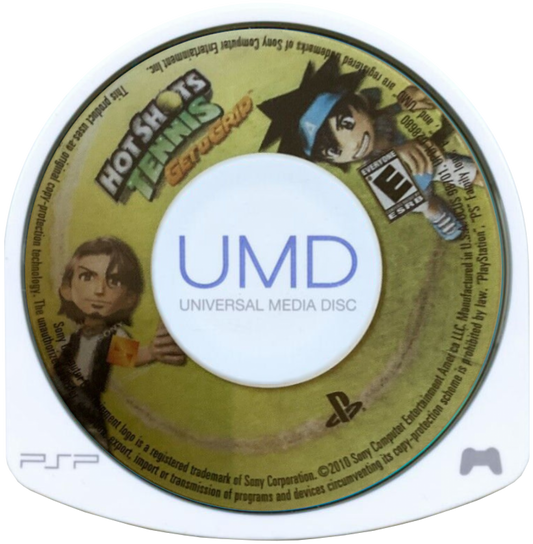 Hot Shots Tennis Get a Grip PlayStation Portable game featuring arcade-style tennis gameplay and colorful character action disc