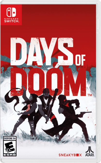 Days of Doom Nintendo Switch (NS) game cover art for post-apocalyptic survival action.