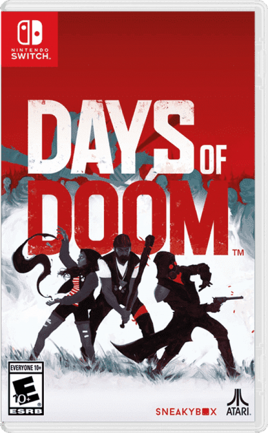 Days of Doom Nintendo Switch (NS) game cover art for post-apocalyptic survival action.