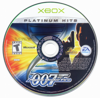 007 Agent Under Fire for Xbox (Xbox), disc action shooter video game.
