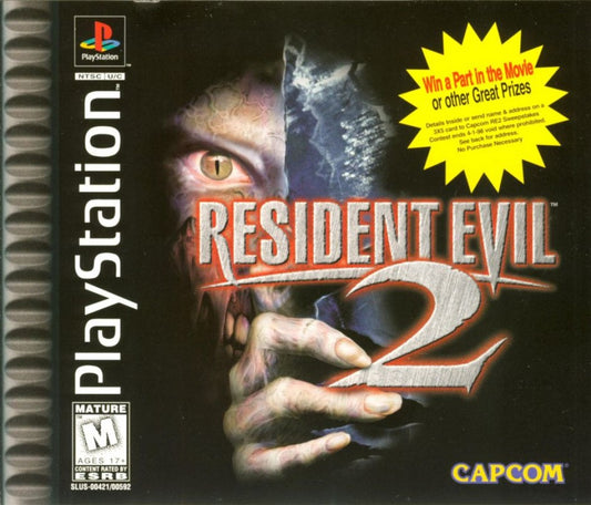 Resident Evil 2 cover art for PlayStation 1 (PS1) survival horror video game