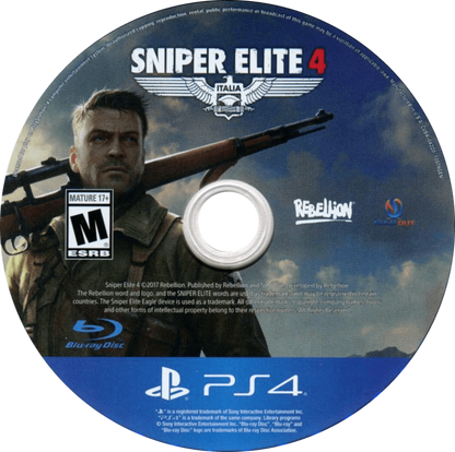 Sniper Elite 4 PlayStation 4 PS4 for retro video game enthusiasts featuring tactical stealth shooter gameplay long range sniper combat World War II missions realistic ballistics mechanics stealth infiltration objectives and cinematic slow motion kill cam action and collectible gaming appeal disc