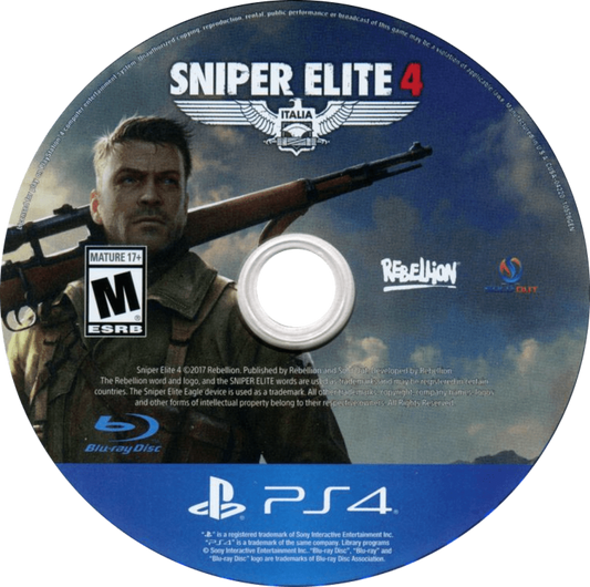 Sniper Elite 4 PlayStation 4 PS4 for retro video game enthusiasts featuring tactical stealth shooter gameplay long range sniper combat World War II missions realistic ballistics mechanics stealth infiltration objectives and cinematic slow motion kill cam action and collectible gaming appeal disc