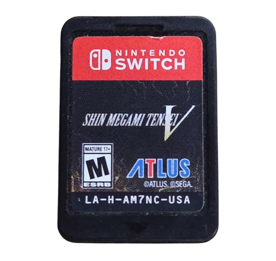 Shin Megami Tensei V game card cover art for Nintendo Switch (NS) role-playing game.