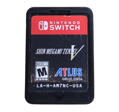 Shin Megami Tensei V game card cover art for Nintendo Switch (NS) role-playing game.