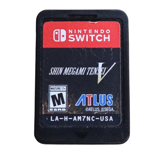 Shin Megami Tensei V game card cover art for Nintendo Switch (NS) role-playing game.