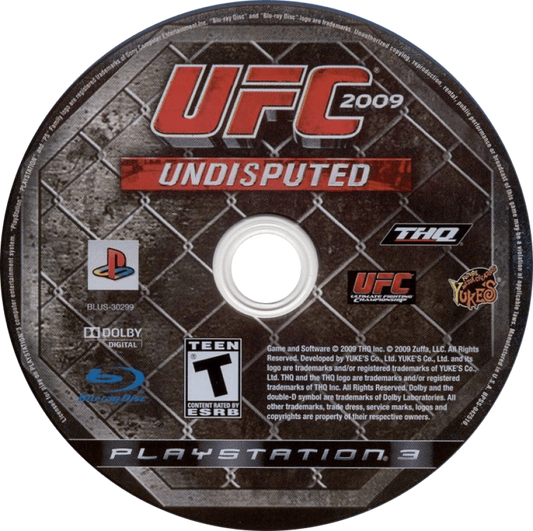 UFC 2009 Undisputed disc for PlayStation 3 (PS3) video game