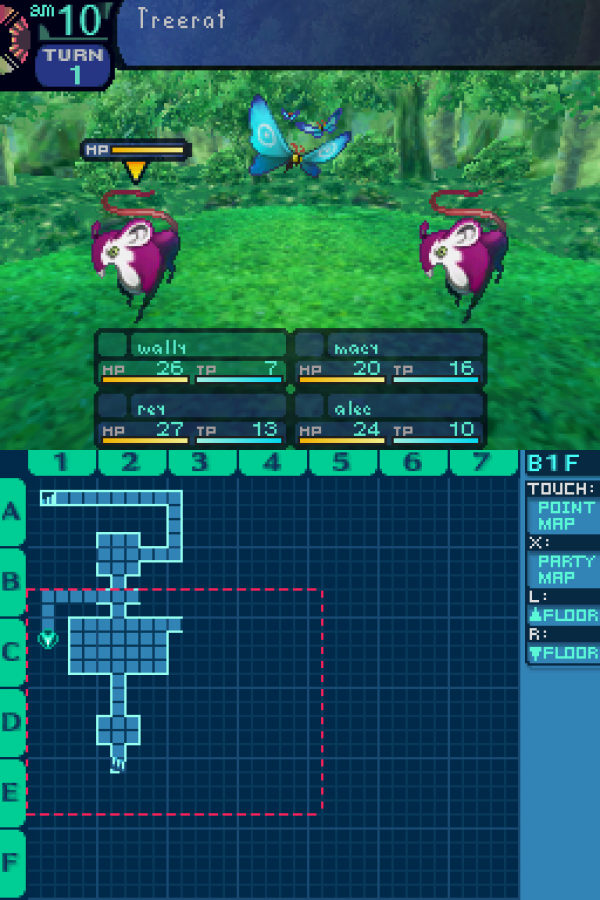 Etrian Odyssey game for the Nintendo DS featuring first person dungeon crawling RPG gameplay with map drawing mechanics party customization and challenging turn based battles in a fantasy labyrinth setting gameplay