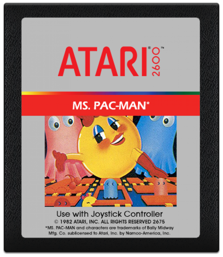 Ms. Pac-Man cartridge art for Atari 2600 (2600) video game