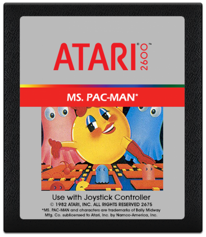 Ms. Pac-Man cartridge art for Atari 2600 (2600) video game