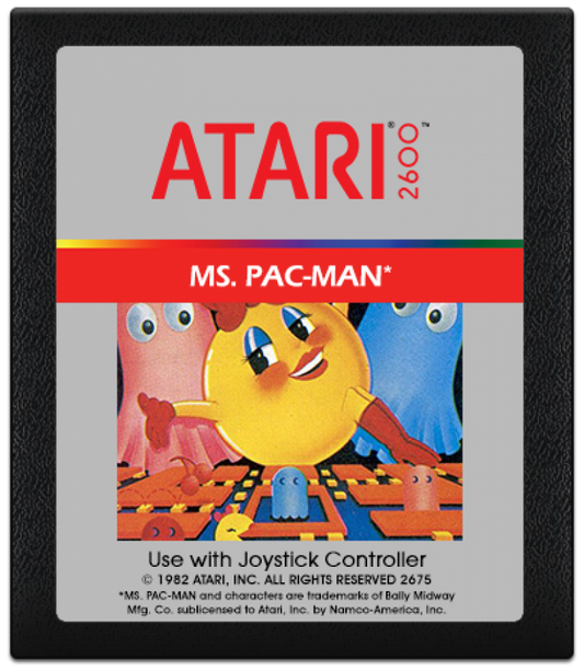 Ms. Pac-Man cartridge art for Atari 2600 (2600) video game