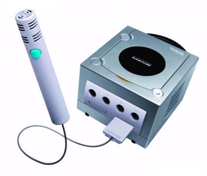 Nintendo GameCube Microphone for retro video game enthusiasts featuring official voice input gaming accessory compatibility with supported GameCube titles responsive audio communication functionality durable hardware design multiplayer interaction features and collectible gaming appeal mockup