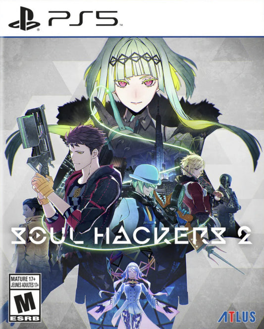 Soul Hackers 2 PlayStation 5 JRPG Atlus cyberpunk setting Ringo protagonist demon summoning turn-based combat party members comp summoning soul matrix dungeons character bonds supernatural thriller front cover