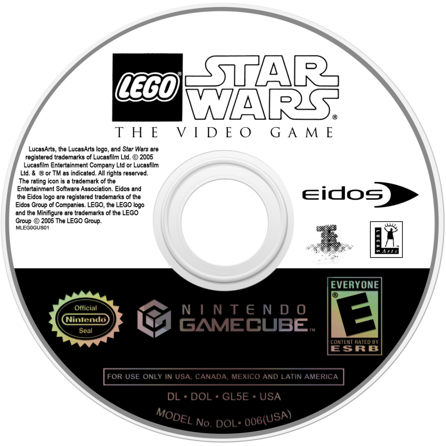 LEGO Star Wars The Video Game for GameCube featuring family friendly action adventure based on the Star Wars universe disc
