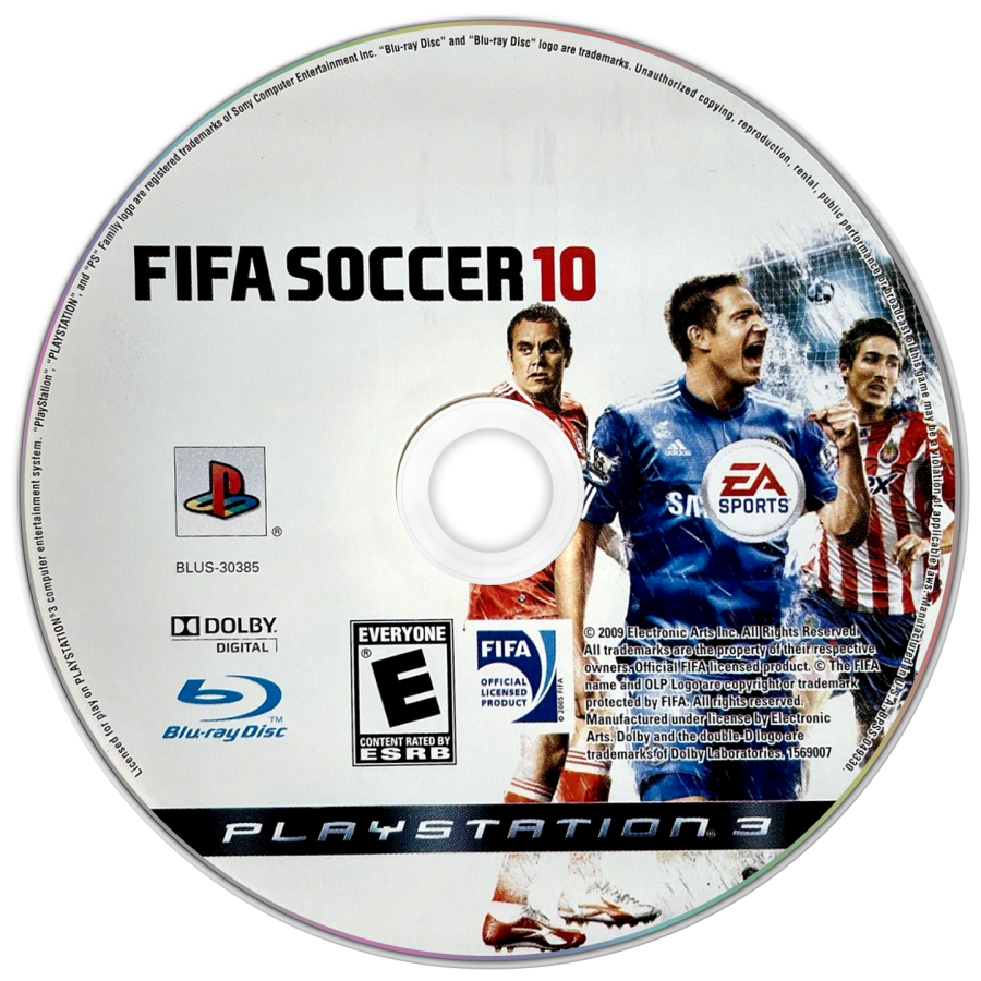 FIFA Soccer 10 retro PlayStation 3 video game featuring realistic football gameplay, online multiplayer matches, tournament competition and classic PS3 entertainment - disc