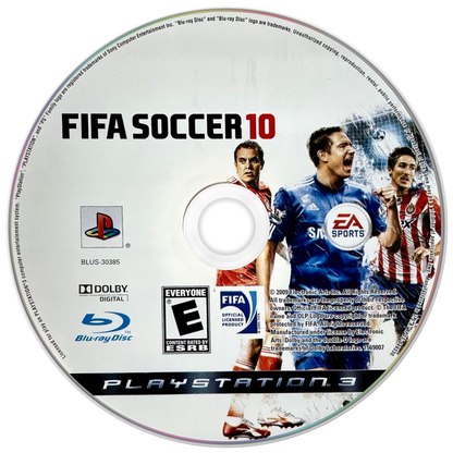FIFA Soccer 10 retro PlayStation 3 video game featuring realistic football gameplay, online multiplayer matches, tournament competition and classic PS3 entertainment - disc