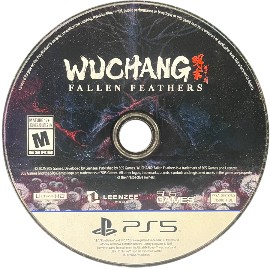 Wuchang: Fallen Feathers retro PS5 video game Wuchang Fallen Feathers action RPG soulslike combat dark fantasy adventure melee combat exploration story driven gameplay console release disc