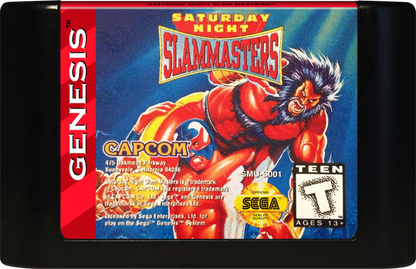 Saturday Night Slam Masters cartridge for Sega Genesis (GEN) video game