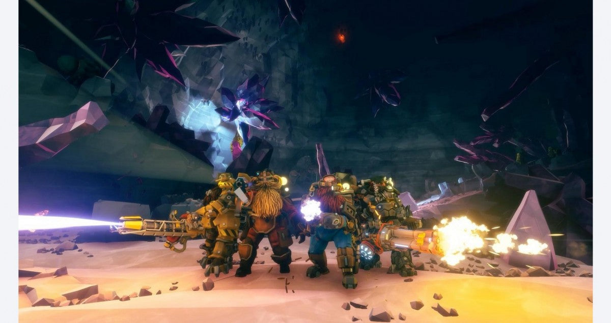 Deep Rock: Galactic gameplay for PlayStation 5 (PS5) cooperative sci-fi shooter video game