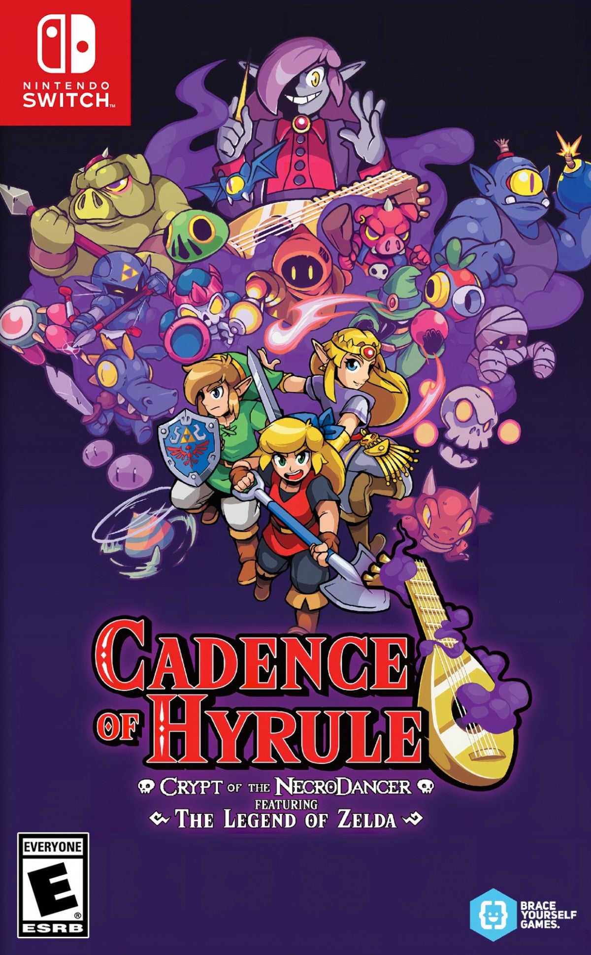 Cadence of Hyrule Crypt of the NecroDancer Nintendo Switch NS for rhythm action adventure video game fans featuring The Legend of Zelda characters beat based combat dungeon exploration procedurally generated levels music driven gameplay item collection puzzle solving and challenging roguelike adventure collectible gaming appeal front cover art