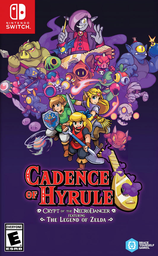 Cadence of Hyrule Crypt of the NecroDancer Nintendo Switch NS for rhythm action adventure video game fans featuring The Legend of Zelda characters beat based combat dungeon exploration procedurally generated levels music driven gameplay item collection puzzle solving and challenging roguelike adventure collectible gaming appeal front cover art