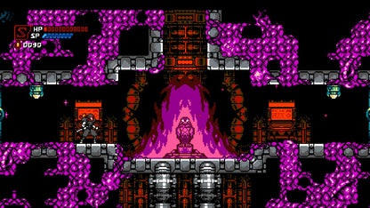 Cyber Shadow Nintendo Switch inspired design featuring retro inspired ninja action platformer aesthetic cyberpunk world fast paced sword combat pixel art visuals futuristic enemies challenging side scrolling gameplay modern indie adventure presentation gameplay