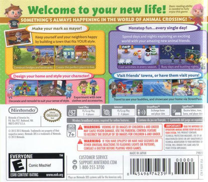 Animal Crossing: New Leaf back of case for Nintendo 3DS (3DS) life simulation video game