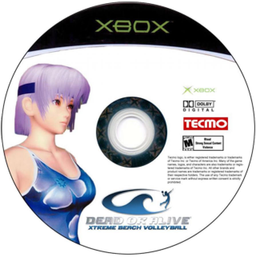 Dead or Alive Xtreme Beach Volleyball Xbox sports and mini-games title featuring characters playing beach volleyball in tropical settings disc