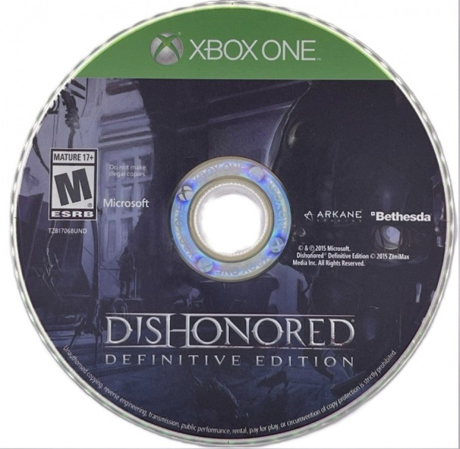 Dishonored: Definitive Edition – Xbox One (XONE) disc for remastered stealth-action game with all expansions