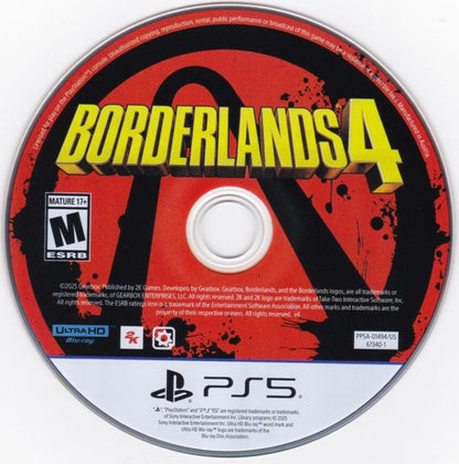 Borderlands 4 disc for PlayStation 5 (PS5) action shooter video game