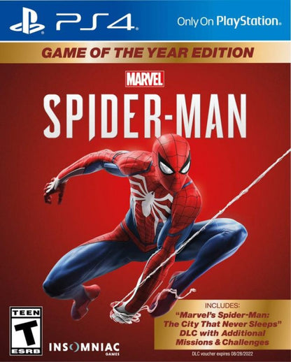 Marvel Spider-Man [Game of the Year] – PlayStation 4 (PS4) video game cover art, action adventure game
