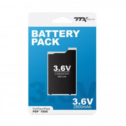 TTX Tech brand replacement battery for PlayStation Portable PSP 1000 model providing extended gaming time and reliable power