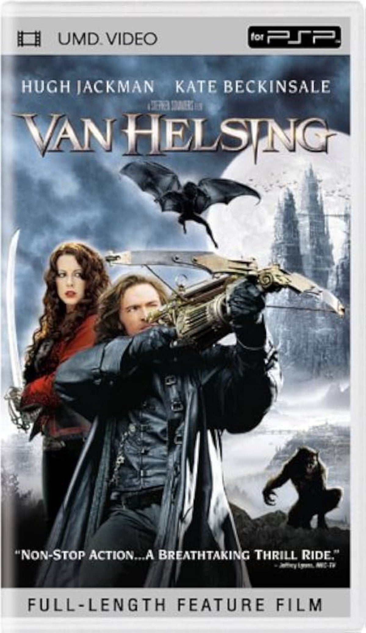 Van Helsing UMD Video PSP portable action-horror movie experience featuring monster battles and gothic adventure cover art