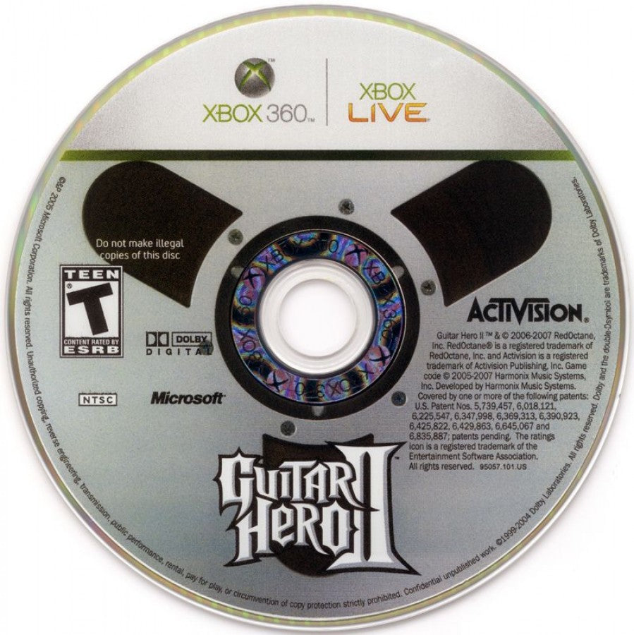 Guitar Hero II disc for Xbox 360 (X360) music rhythm video game