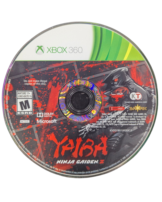Yaiba Ninja Gaiden Z Xbox 360 action hack and slash video game zombie apocalypse cyber ninja combat main gameplay disc