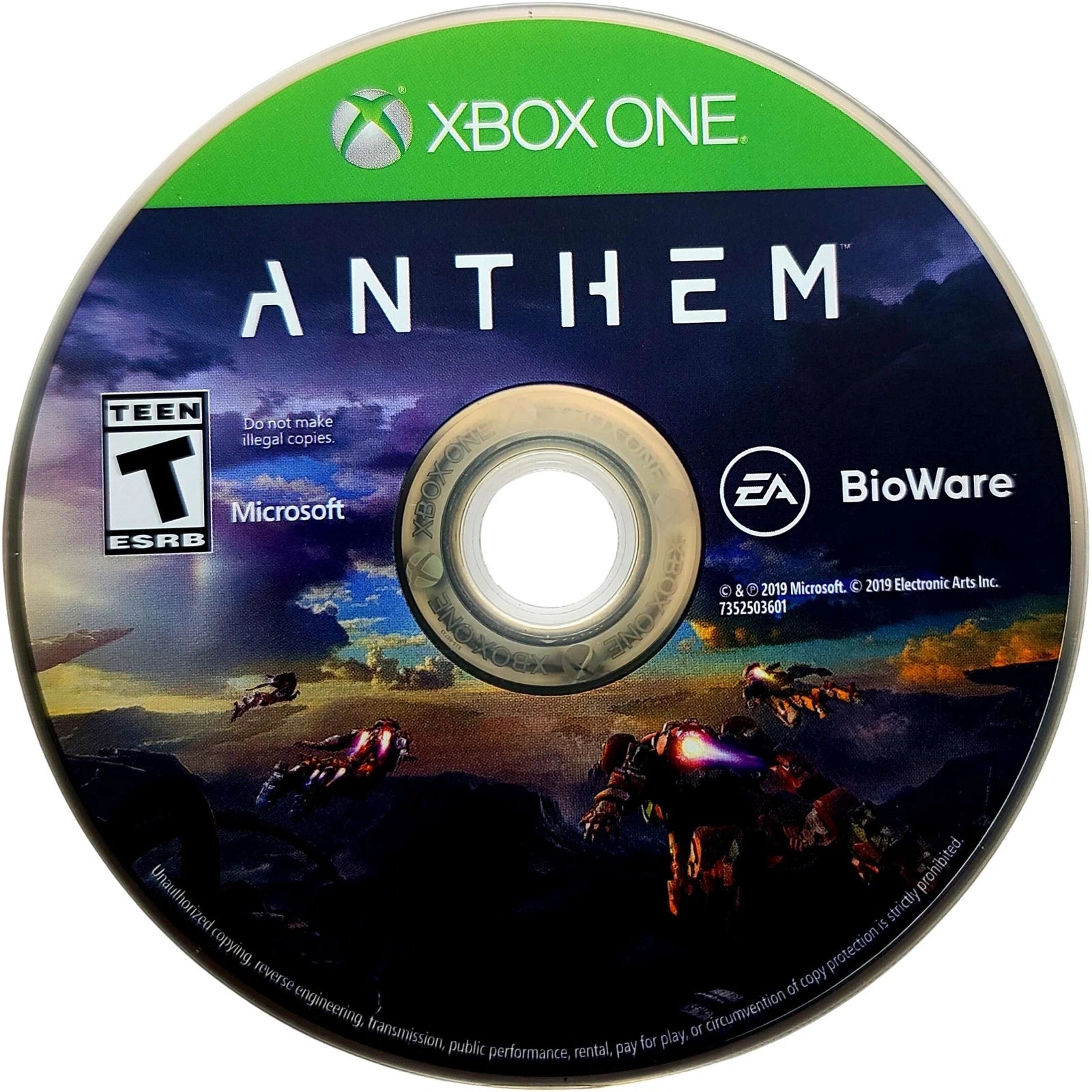 Anthem disc for Xbox One (XONE) open-world action RPG video game